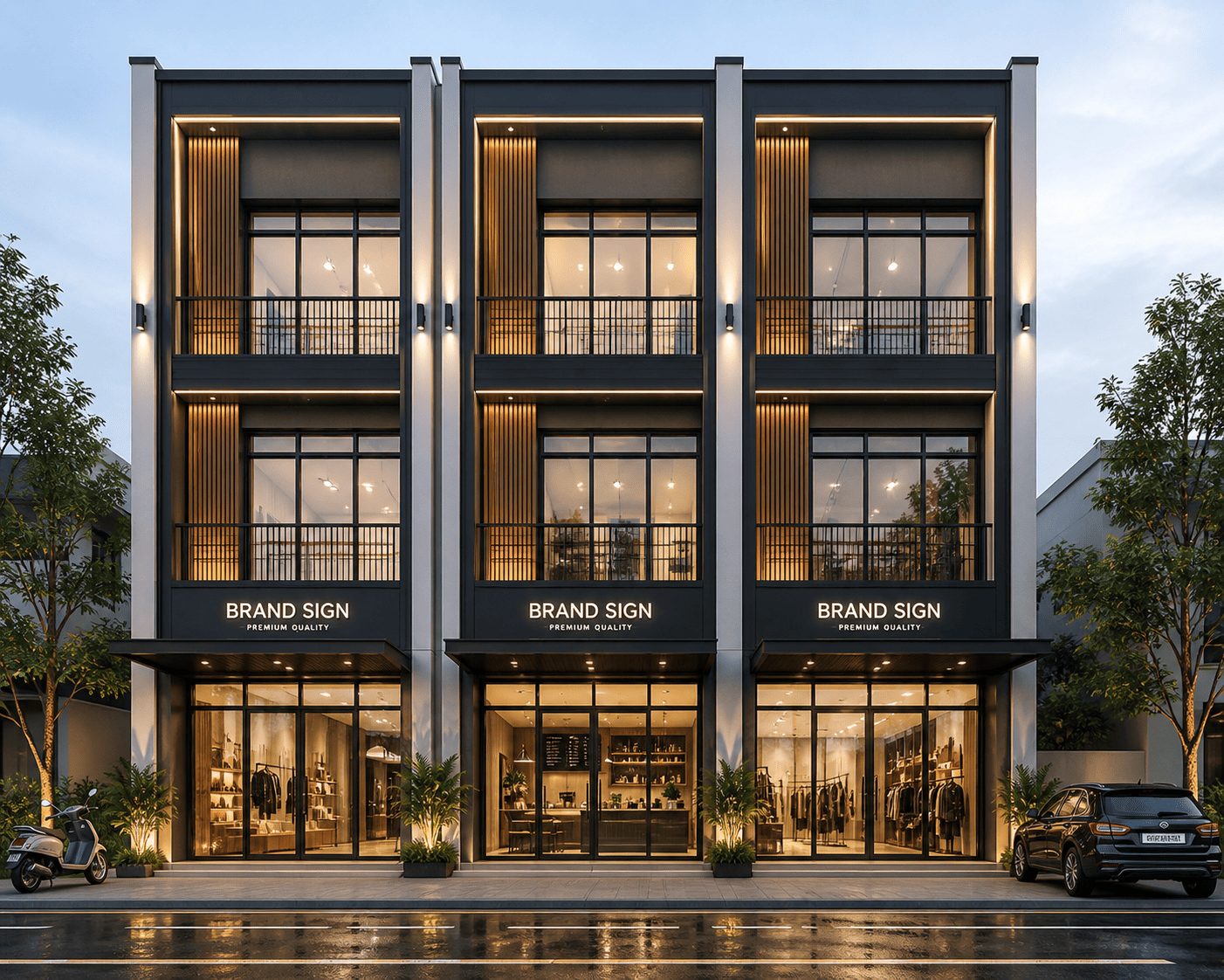 Desain ruko modern dua lantai
